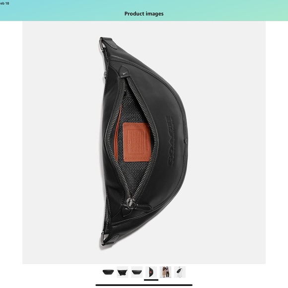 Black leather Fanny pack, Coach C2291 League Belt Bag, Unisex - Picture 5 of 6